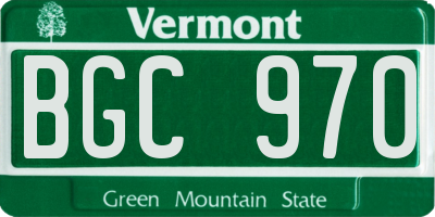 VT license plate BGC970