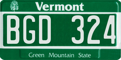 VT license plate BGD324