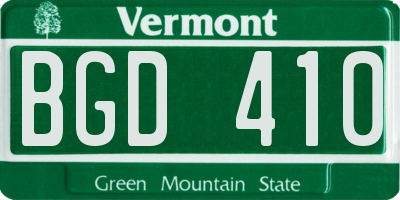 VT license plate BGD410