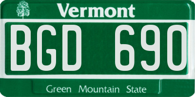VT license plate BGD690