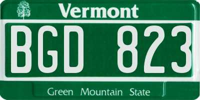VT license plate BGD823