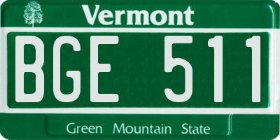 VT license plate BGE511