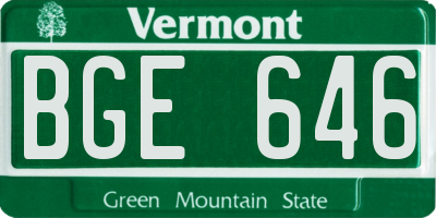 VT license plate BGE646
