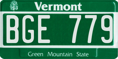 VT license plate BGE779