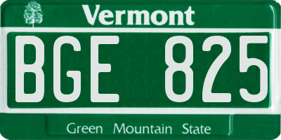 VT license plate BGE825