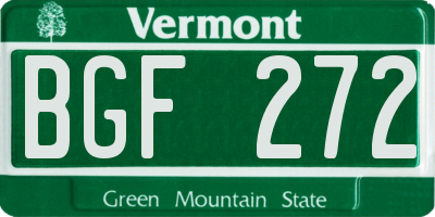 VT license plate BGF272