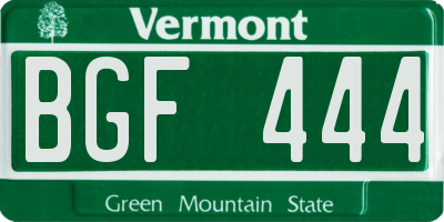 VT license plate BGF444