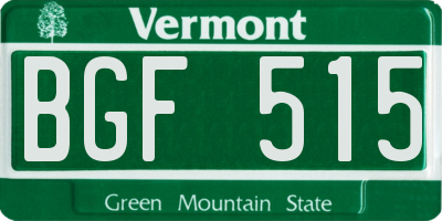 VT license plate BGF515