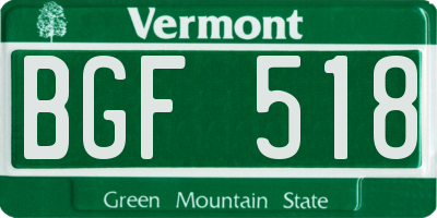 VT license plate BGF518