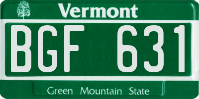 VT license plate BGF631