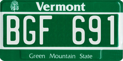 VT license plate BGF691