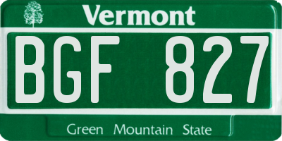 VT license plate BGF827