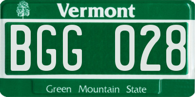 VT license plate BGG028