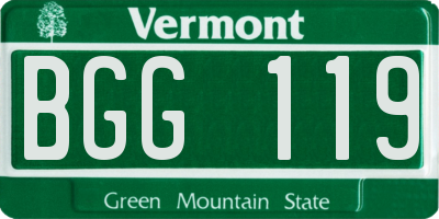VT license plate BGG119