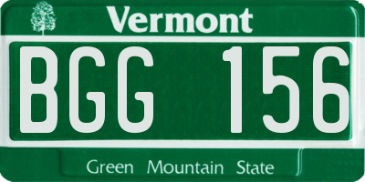 VT license plate BGG156