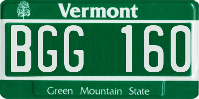 VT license plate BGG160