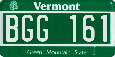 VT license plate BGG161