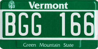 VT license plate BGG166