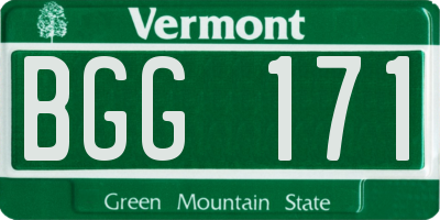 VT license plate BGG171