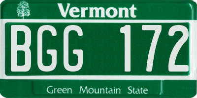 VT license plate BGG172
