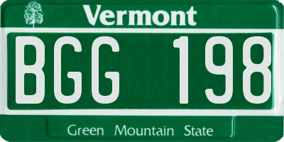 VT license plate BGG198