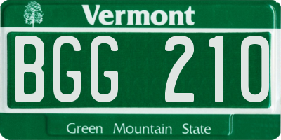 VT license plate BGG210