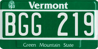 VT license plate BGG219