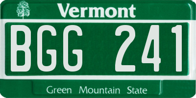 VT license plate BGG241