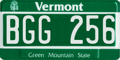 VT license plate BGG256