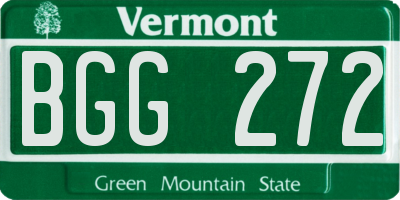 VT license plate BGG272