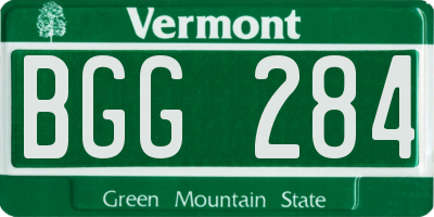 VT license plate BGG284