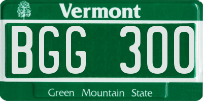 VT license plate BGG300