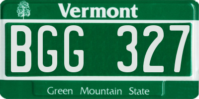 VT license plate BGG327