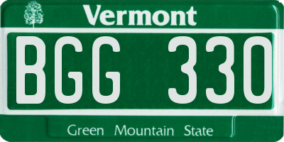 VT license plate BGG330