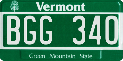VT license plate BGG340