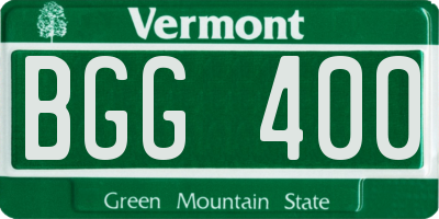 VT license plate BGG400