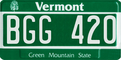 VT license plate BGG420