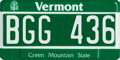 VT license plate BGG436