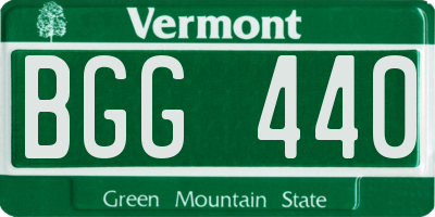 VT license plate BGG440