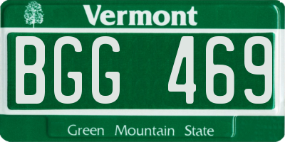 VT license plate BGG469