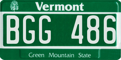 VT license plate BGG486