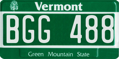 VT license plate BGG488