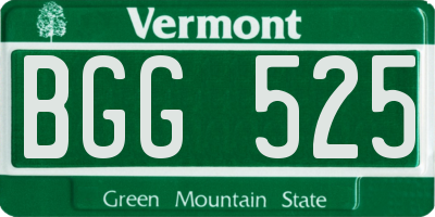VT license plate BGG525