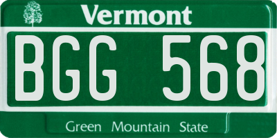 VT license plate BGG568