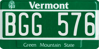 VT license plate BGG576