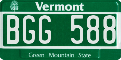 VT license plate BGG588