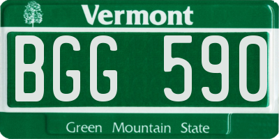 VT license plate BGG590