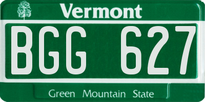 VT license plate BGG627