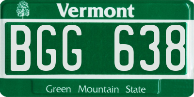 VT license plate BGG638