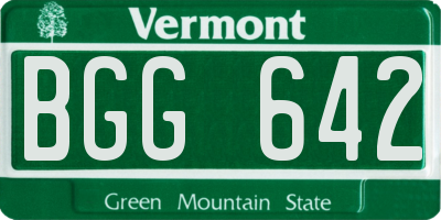 VT license plate BGG642